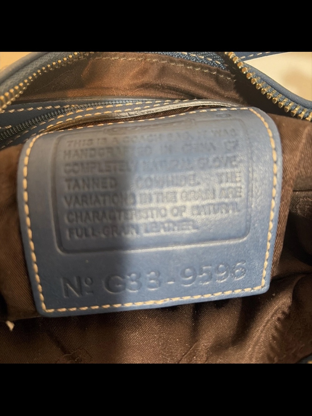 Coach Vintage Blue Leather Legacy Demi Hobo G33-9596 - Picture 3 of 6